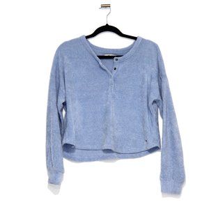 Hollister Light Blue Slightly Cropped Soft Sweater